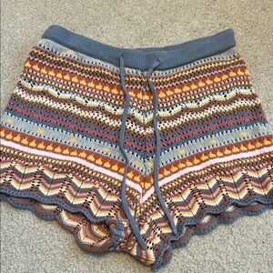Colorful Knit High Waist Women's Shorts